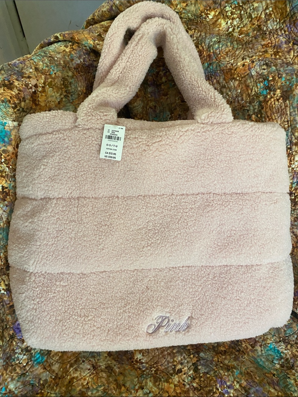 Victoria's Secret Light Pink Sherpa Tote